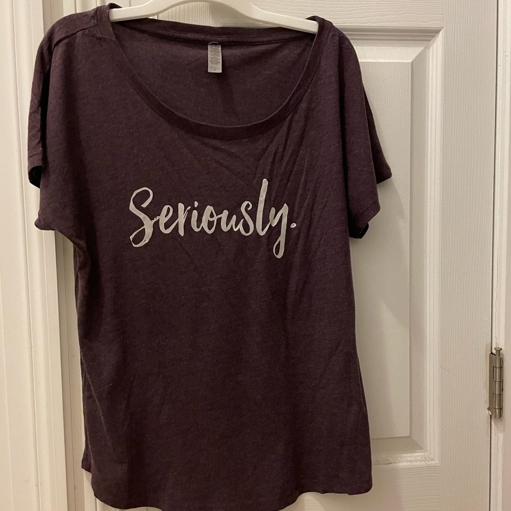 Seriously Tee Shirt Size Medium Excellent Condition Wide Neck